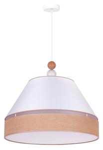 Duolla - Lustr na lanku AVIGNON 1xE27/15W/230V pr. 60 cm bílá/hnědá