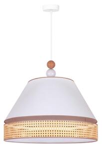 Duolla - Lustr na lanku AVIGNON 1xE27/15W/230V pr. 50 cm bílá/ratan