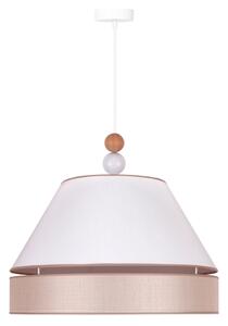 Duolla - Lustr na lanku AVIGNON 1xE27/15W/230V pr. 50 cm bílá/béžová