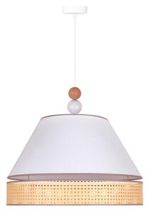 Duolla - Lustr na lanku AVIGNON 1xE27/15W/230V pr. 50 cm bílá/ratan