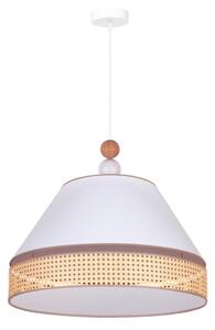 Duolla - Lustr na lanku AVIGNON 1xE27/15W/230V pr. 50 cm bílá/ratan