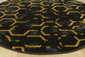Makro Abra Kulatý moderní koberec Festival Gold 2296A Černý Zlatý 1 Rozměr: průměr 100 cm