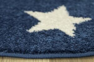 Makro Abra Kulatý dětský koberec EMILY KIDS 5767A Hvězdičky Modrý Krémový Rozměr: průměr 100 cm