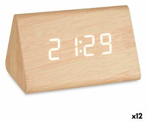 3892 Stolní digitální hodiny Kaštanová PVC Dřevo MDF 11,7 x 7,5 x 8 cm (12 kusů)
