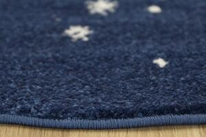 Makro Abra Kulatý dětský koberec EMILY KIDS 5865A Vesmír Měsíc Planety Modrý Rozměr: průměr 100 cm