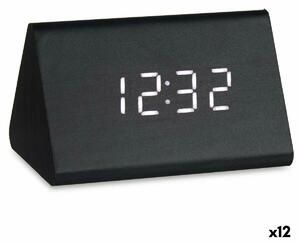 3892 Stolní digitální hodiny Černý PVC Dřevo MDF 11,7 x 7,5 x 8 cm (12 kusů)