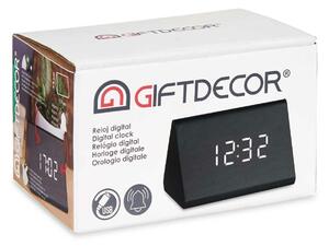 Gift Decor Stolní digitální hodiny Černý PVC Dřevo MDF 11,7 x 7,5 x 8 cm (12 kusů)