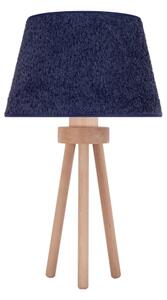 Duolla - Stolní lampa BOUCLE 1xE27/15W/230V pr. 28 cm modrá/dřevo