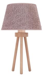 Duolla - Stolní lampa BOUCLE 1xE27/15W/230V pr. 28 cm hnědá/dřevo