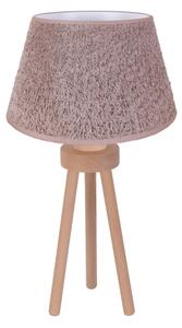 Duolla - Stolní lampa BOUCLE 1xE27/15W/230V pr. 28 cm hnědá/dřevo