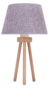 Duolla - Stolní lampa BOUCLE 1xE27/15W/230V pr. 28 cm šedá/dřevo