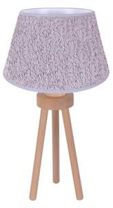 Duolla - Stolní lampa BOUCLE 1xE27/15W/230V pr. 28 cm šedá/dřevo