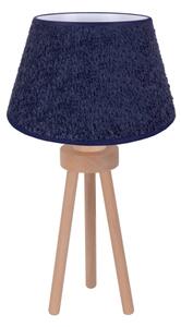 Duolla - Stolní lampa BOUCLE 1xE27/15W/230V pr. 28 cm modrá/dřevo