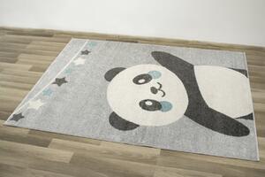 Makro Abra Dětský kusový koberec Emily Kids 5864A Míša Panda Béžový Modrý Rozměr: 140x190 cm