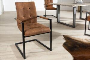 Židle OXFORD koňaková mikrovlákno s područkami Nábytek | Jídelní prostory | Jídelní židle | Konzolové