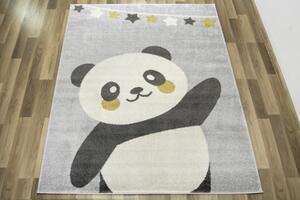Makro Abra Dětský kusový koberec Emily Kids 5864A Míša Panda Šedý Žlutý Rozměr: 140x190 cm