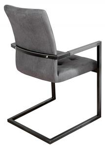 Židle OXFORD šedá mikrovlákno s područkami Nábytek | Jídelní prostory | Jídelní židle | Konzolové