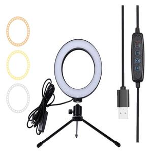 Prstencová LED lampa se stativem 16cm ZD67B