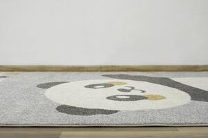 Makro Abra Dětský kusový koberec Emily Kids 5864A Míša Panda Šedý Žlutý Rozměr: 140x190 cm