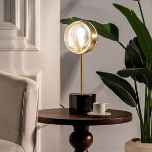 BigBuy Home Stolní LED Lampa Sklo Zlatá Železo 15 x 15 x 40 cm