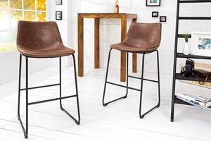 Barová židle DJANGO vintage hnědá mikrovlákno Nábytek | Jídelní prostory | Barové židle