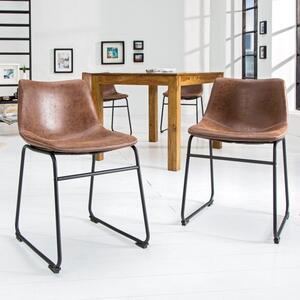 Židle DJANGO vintage hnědá mikrovlákno Nábytek | Jídelní prostory | Jídelní židle | Všechny jídelní židle