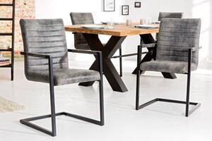Židle IMPERIAL vintage šedá mikrovlákno Nábytek | Jídelní prostory | Jídelní židle | Konzolové
