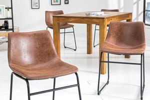Židle DJANGO vintage hnědá mikrovlákno Nábytek | Jídelní prostory | Jídelní židle | Všechny jídelní židle