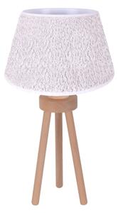 Duolla - Stolní lampa BOUCLE 1xE27/15W/230V pr. 28 cm bílá/dřevo