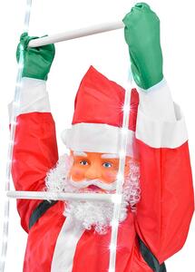 Tutumi, LED vánoční Santa Claus na žebříku 240cm, červená-bílá, CHR-03620