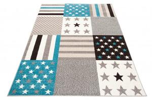 Makro Abra Moderní kusový koberec 36202/37126 FIESTA Hvězdičky šedý modrý Rozměr: 180x260 cm