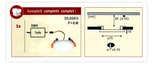 Paulmann 92390 - LED/4,5W IP44 Koupelnové podhledové svítidlo VARIFIT 230V
