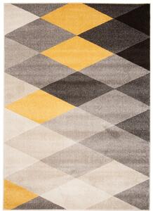 Makro Abra Moderní kusový koberec FIESTA 36318/37224 šedý žlutý Rozměr: 80x150 cm
