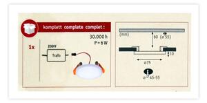 Paulmann 92387 - LED/4,5W IP44 Koupelnové podhledové svítidlo VARIFIT 230V