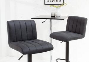 Barová židle PORTLAND vintage šedá mikrovlákno Nábytek | Jídelní prostory | Barové židle