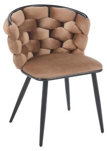 Designová jídelní židle EVANDOR - cappuccino / černá