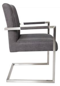 Židle BIG ASTON S PODRUČKAMI vintage šedá mikrovlákno Nábytek | Jídelní prostory | Jídelní židle | Konzolové