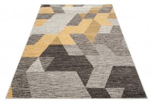 Moderní kusový koberec FIESTA 36310/37226 šedý žlutý Rozměr: 80x150 cm