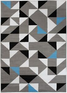 Makro Abra Kusový koberec moderní MAYA Z896B Trojúhelníky šedý modrý Rozměr: 120x170 cm