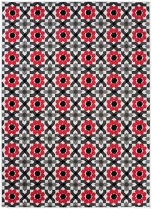 Makro Abra Kusový koberec moderní MAYA Z645E červený šedý Rozměr: 200x200 cm