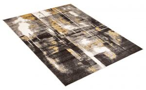 Makro Abra Moderní kusový koberec FIESTA 36323/37224 Abstraktní tmavě šedý žlutý Rozměr: 120x170 cm