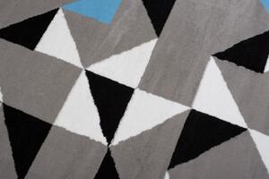 Makro Abra Kusový koberec moderní MAYA Z896B Trojúhelníky šedý modrý Rozměr: 200x200 cm