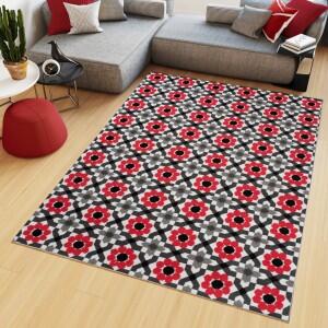 Makro Abra Kusový koberec moderní MAYA Z645E červený šedý Rozměr: 160x230 cm