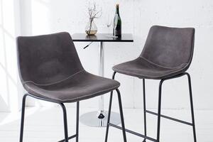 Barová židle DJANGO vintage šedá mikrovlákno Nábytek | Jídelní prostory | Barové židle