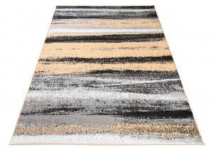 Makro Abra Kusový koberec moderní MAYA Pruhy Q542A žlutý šedý Rozměr: 140x200 cm