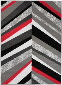 Makro Abra Kusový koberec moderní MAYA Z899E šedý červený Rozměr: 250x350 cm