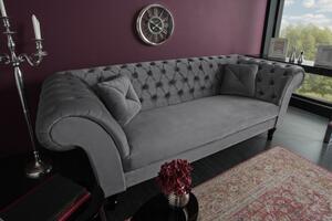 Pohovka PARIS 225 CM stříbrnošedá samet Nábytek | Obývací pokoj | Sedací soupravy a pohovky | Pohovky | Všechny pohovky