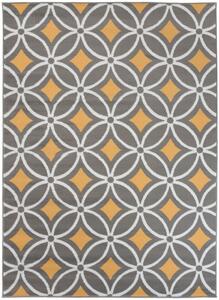 Makro Abra Kusový koberec moderní MAYA Z898A šedý žlutý Rozměr: 200x200 cm