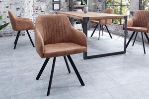 Jídelní židle LUCCA vintage hnědá mikrovlákno Nábytek | Jídelní prostory | Jídelní židle | Všechny jídelní židle