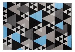 Makro Abra Kusový koberec moderní MAYA Z900B Trojúhelníky modrý černý Rozměr: 120x170 cm